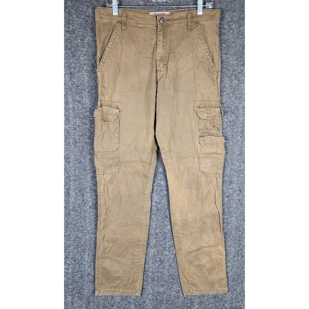 Wrangler Cargo Pants Mens 32x32 Authentics Brown Straight Leg EUC